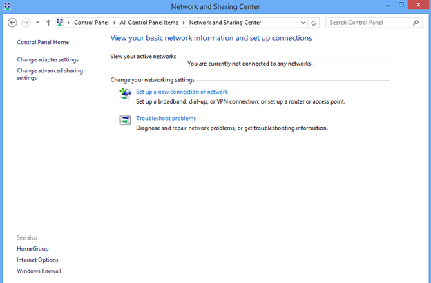 how to setup lan connection in windows 8